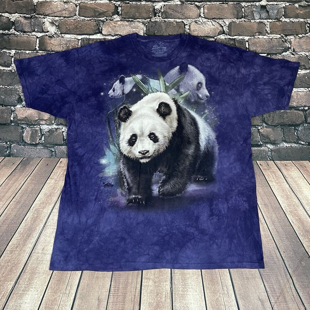 Panda Bears The Mountain Purple Tie Dye T-Shirt Mens Size 3XL